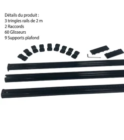DECORAIL - Tringle Rail Rideau Discret 6 m - Aluminium