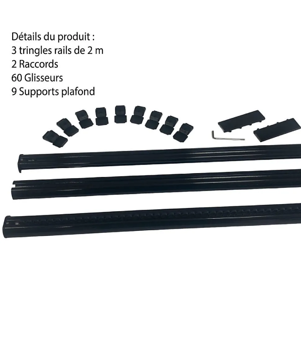 DECORAIL - Tringle Rail Rideau Discret 6 m - Aluminium