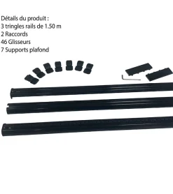 DECORAIL - Tringle Rail Rideau Discret 4.5 m - Aluminium