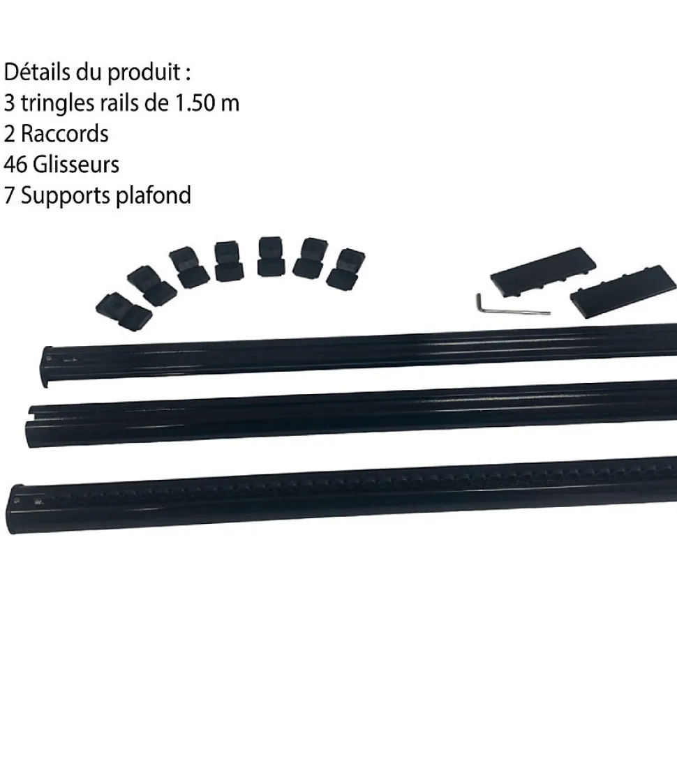 DECORAIL - Tringle Rail Rideau Discret 4.5 m - Aluminium