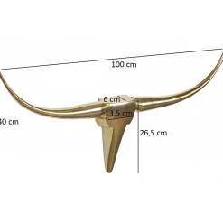 Deko Antler Bull M Deisgn cornes en aluminium 100 cm décoration murale Nouvelles FineBuy