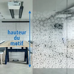 DIMEXACT - Film dépoli avec dégradé de fleurs - 152 cm x 1.5 m - en Rouleau