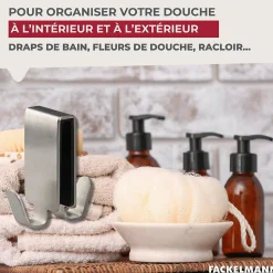 Double crochet pour paroi de douche en inox Fackelmann Tecno