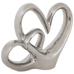 Double cœur déco Safina H.16,5cm résine - Atmosphera