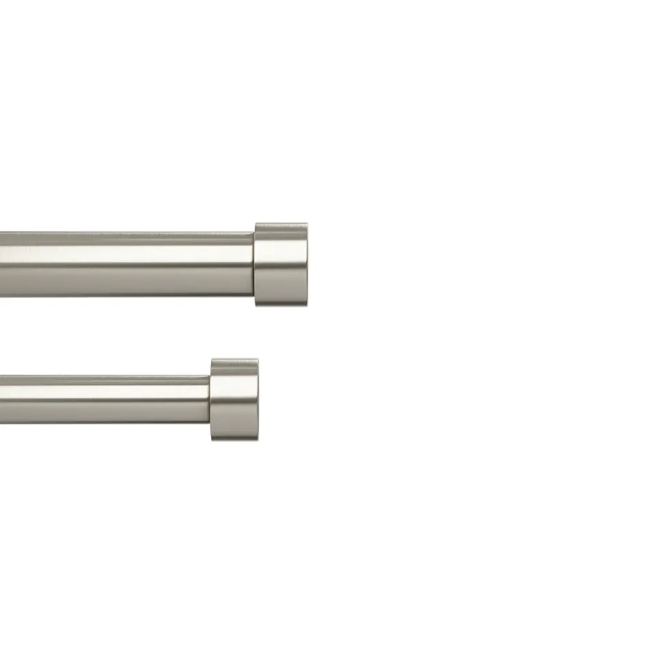 Double tringle à rideau ext 91 à 167cm nickel D25mm