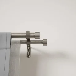 Double tringle à rideau ext 91 à 167cm nickel D25mm