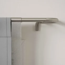 Double tringle à rideaux D25mm extensible argenté, 76-213cm