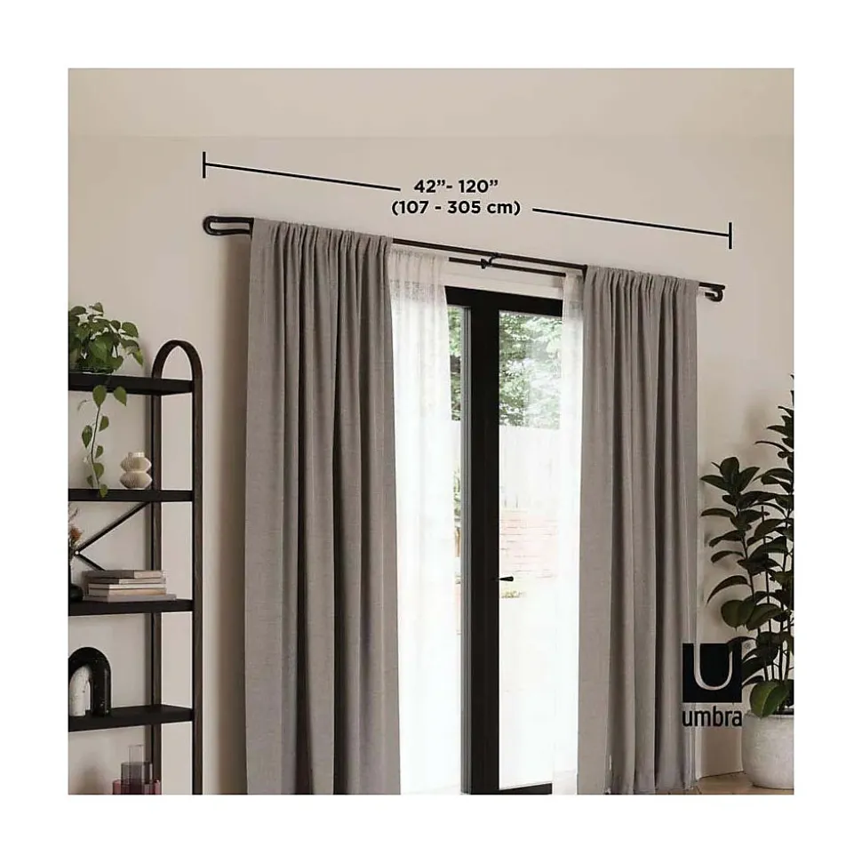 Double tringle à rideaux extensible Midnight