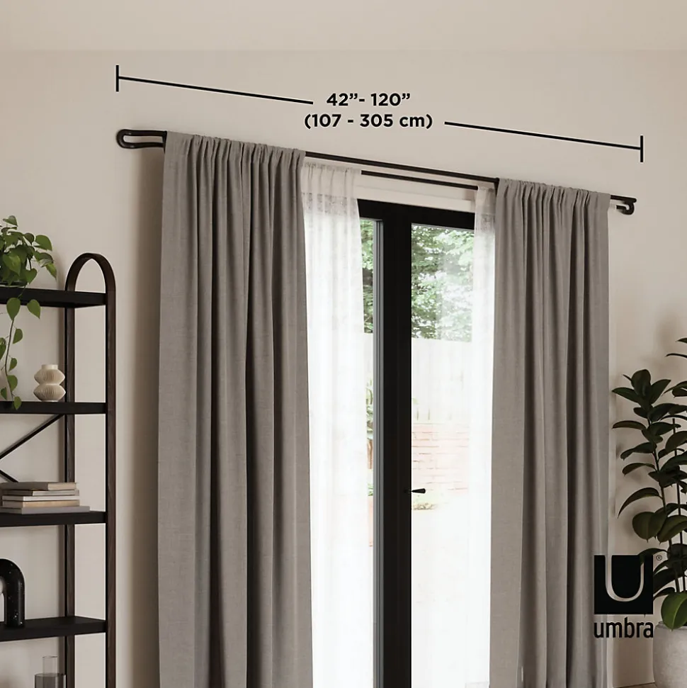 Double tringle à rideaux extensible Midnight