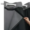 Doublure de rideau occultante à crochets Caldu effet tissé noir satin L.245 x l.135cm GoodHome