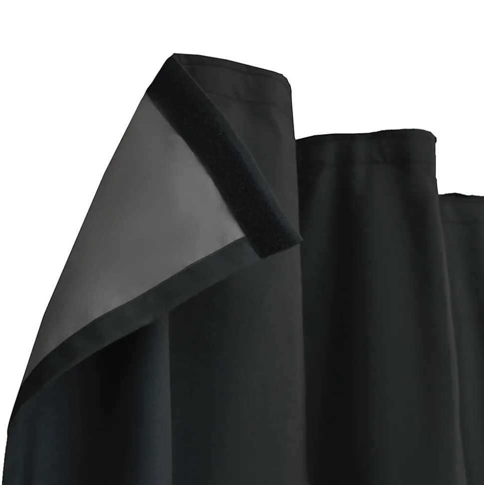 Doublure de rideau occultante à crochets Caldu effet tissé noir satin L.245 x l.135cm GoodHome