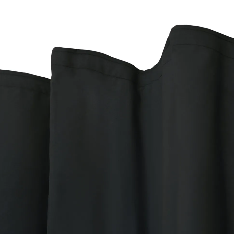 Doublure de rideau occultante à crochets Caldu effet tissé noir satin L.245 x l.135cm GoodHome