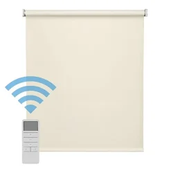 Easydeco - Store Enrouleur motorisé à batterie Blackout- Occultant - Beige - 180 x 190 cm