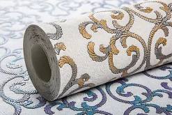 EDEM 85037BR33 Papier peint baroque texturé accents métalliques 5,33 m2