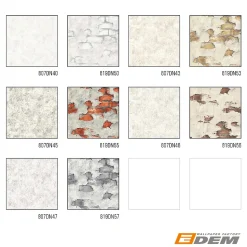 EDEM 819DN53 Papier peint aspect pierre carrelage légèrement texturé mat 10,65 m2