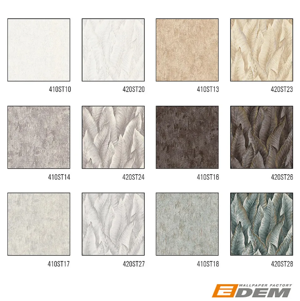 EDEM 410ST10 Papier peint texturé légèrement texturé motif satiné, fond mate 10,65 m2