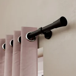 Embout barre à rideaux Araxos bouchon noir mat Ø6 x L.8.9cm GoodHome