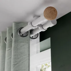 Embout bouchon pour barre à rideau Volos bois de hêtre blanc Ø28mm GoodHome