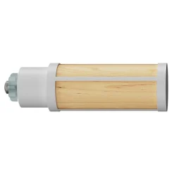 Embout bouchon torche bi-matière pour barre à rideau Easy-Fit Anafi métal blanc et pin Ø19mm GoodHome