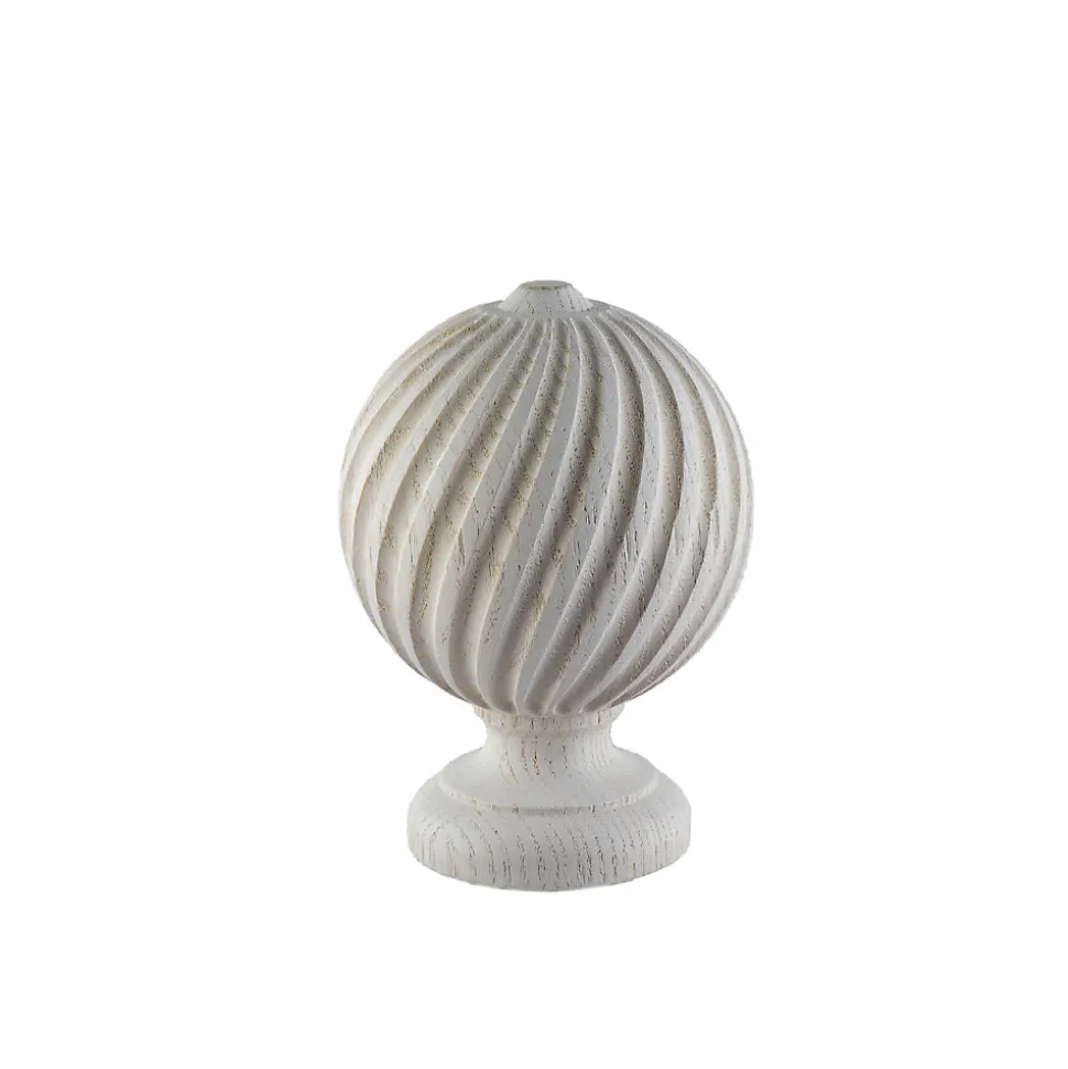 Embout boule décapée pour barre à rideau GoodHome 28 mm Chalki blanc