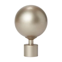 Embout boule pour barre à rideau en nickel brossé Ikaria argent