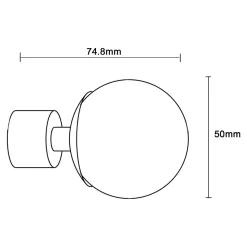 Embout boule pour barre à rideau GoodHome 19 mm Araxos noir