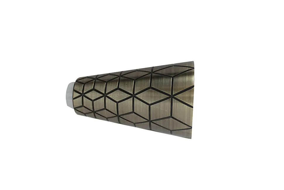 Embout cône gravé pour barre à rideau GoodHome 19 mm Antiki or