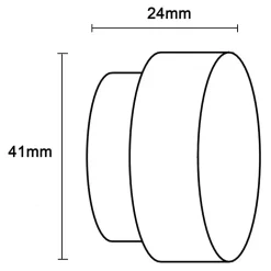 Embout rond plat pour barre à rideau Easy-Fit Anafi métal blanc Ø28mm GoodHome