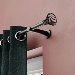 Embout éventail pour barre à rideau Easy-Fit Tinos métal gris Ø19mm GoodHome