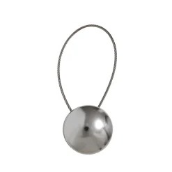 Embrasse à rideaux aimant rond PM argent