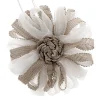 Embrasse à rideaux aimantée 9cm Blanc/Taupe - Boulet