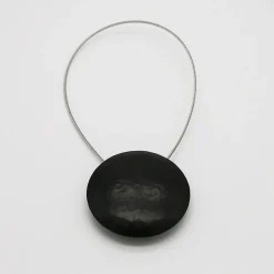 Embrasse à rideaux aimantée ronde, métal noir Madeco Raw