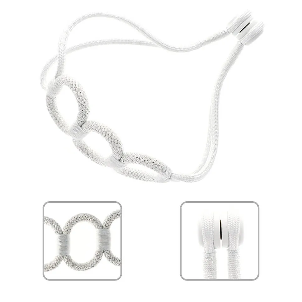 Embrasse à rideaux 30cm Blanc/Argent - Boulet