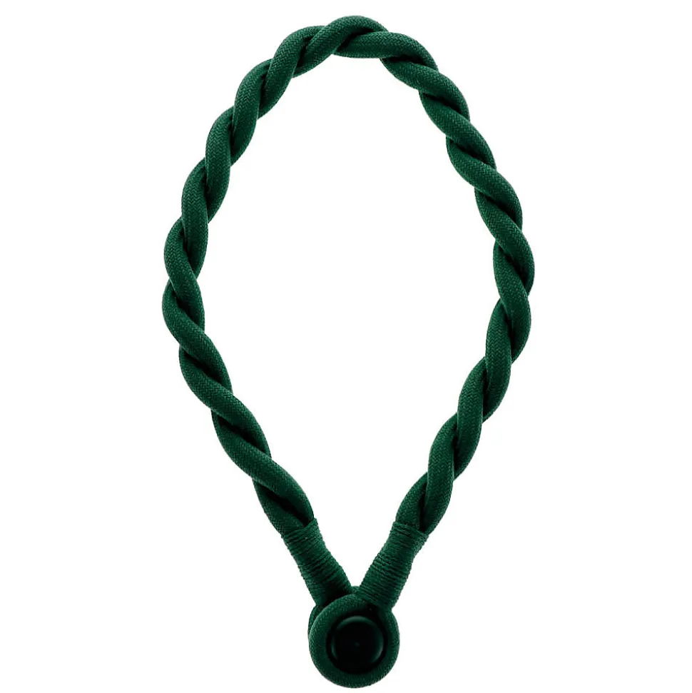 Embrasse à rideaux tressée aimantée 30cm Vert cyprès - Boulet