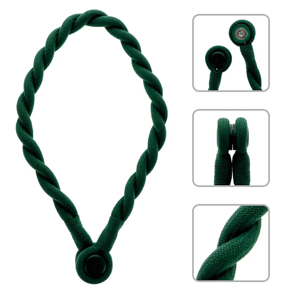 Embrasse à rideaux tressée aimantée 30cm Vert cyprès - Boulet