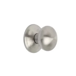 Emuca - Bouton de porte entree Bowler - Acier inoxydable - Nickel satine - Poignee 70 mm - Pour porte 35 60 mm