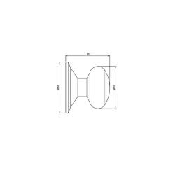 Emuca - Bouton de porte entree Bowler - Acier inoxydable - Nickel satine - Poignee 70 mm - Pour porte 35 60 mm