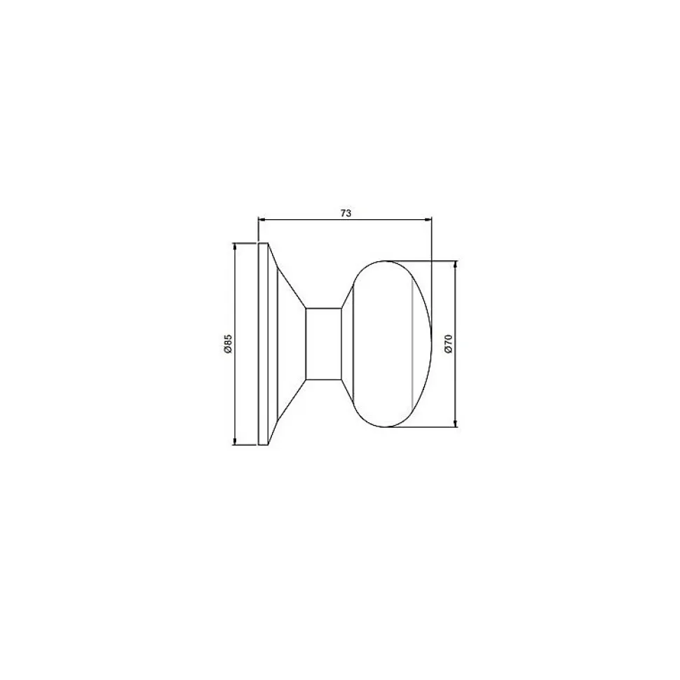 Emuca - Bouton de porte entree Bowler - Acier inoxydable - Nickel satine - Poignee 70 mm - Pour porte 35 60 mm