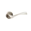 Emuca Jeu de Garniture intérieure de poignée de porte Twist, avec rosace D.50mm, Aluminium, Nickel satiné