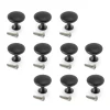 Emuca Lot de 10 boutons pour meubles Cancun, diamètre 30mm, Zamak, Peint en noir