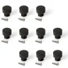 Emuca Lot de 10 boutons pour meubles Argos, diamètre 30mm, Aluminium, Peint en noir