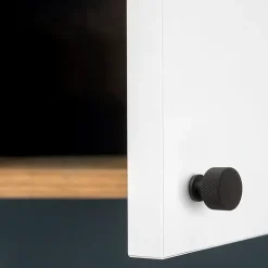 Emuca Lot de 10 boutons pour meubles Argos, diamètre 30mm, Aluminium, Peint en noir
