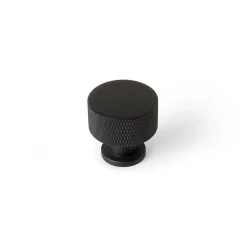 Emuca Lot de 10 boutons pour meubles Argos, diamètre 30mm, Aluminium, Peint en noir