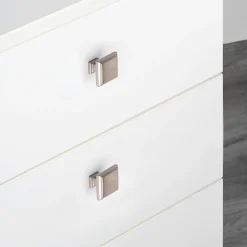 Emuca Lot de 10 boutons pour meubles Ceuta, 31.5x31.5mm, Zamak, Nickel satiné