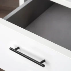 Emuca Lot de 10 poignées pour meubles Orlando, L210mm, entraxe 160mm, Acier, Peint en noir