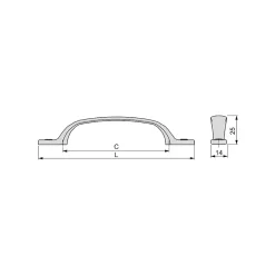 Emuca Poignée pour meubles Nairobi, L139mm, entraxe 96mm, Zamak, Bronze