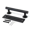 Emuca Poignée pour portes coulissantes en bois Pasadena, Longueur 240 mm, entraxe 180 mm, Acier, Noir texturé