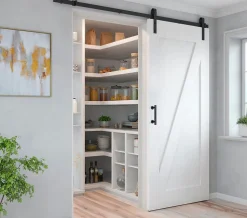 Emuca Poignée pour portes coulissantes en bois Pasadena, Longueur 240 mm, entraxe 180 mm, Acier, Noir texturé