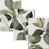 Ensemble 3 Pièces Toile sur Châssis Wallfluent 40x60 cm Feuilles De Plantes Bohèmes Peintes Format Uniforme Rendu Élégant Chambre