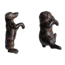 Ensemble 2 suspensions chiens résine 9x6x5cm